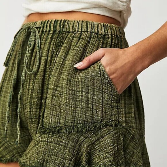 Free People FP One Solona Shorts Mid-rise Ruffled Drawstring XS - Picture 2 of 2